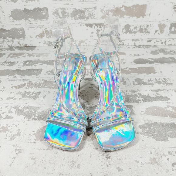 NEW Call It Spring Silver Summer Evening Stilettos Ankle Loop Party Sandals E931 - Picture 3 of 14